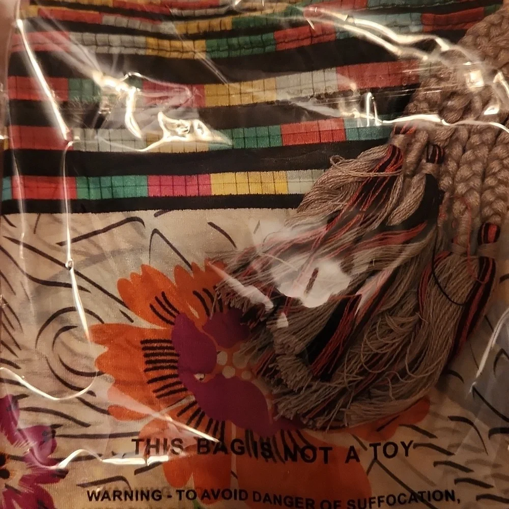 Johnny Was Multicolor Butterfly and Stripe Scarf - Picture 8 of 10